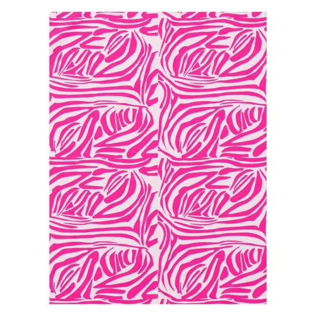 Pink Zebra Print Pattern Tablecloth (Front)