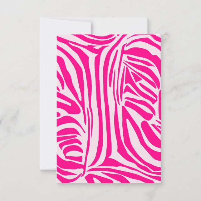 Pink Zebra Print Pattern Thank You Card (Front)