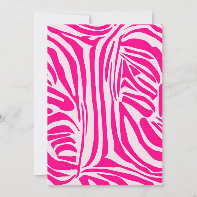 Pink Zebra Print Pattern Thank You Card (Front)