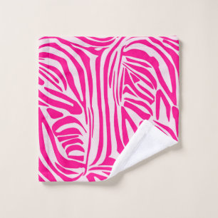 Pink Zebra Print Pattern Wash Cloth