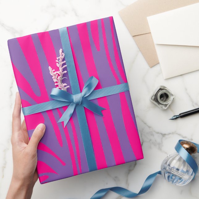 Pink Zebra Print Pattern Wrapping Paper (Gifting)