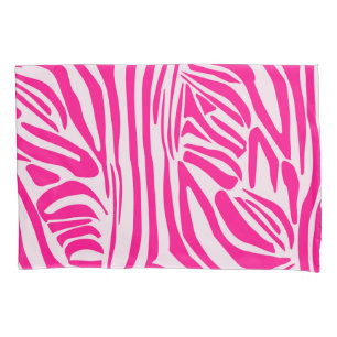 Pink zebra print pillowcase