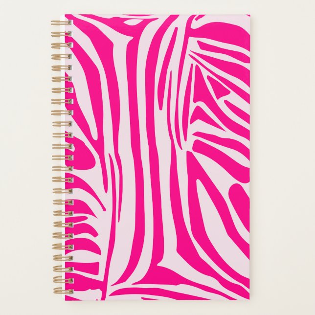 Pink zebra print planner (Front)