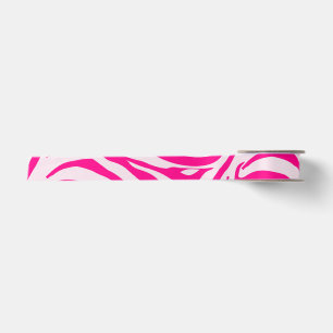 Pink zebra print satin ribbon