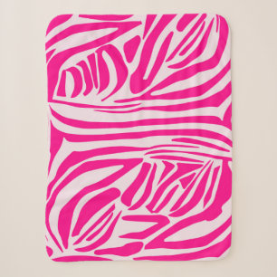 Pink zebra print sherpa blanket