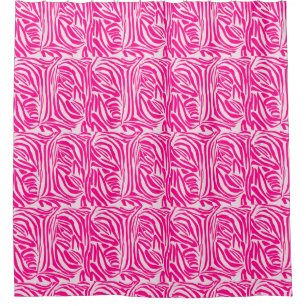 Pink zebra print shower curtain