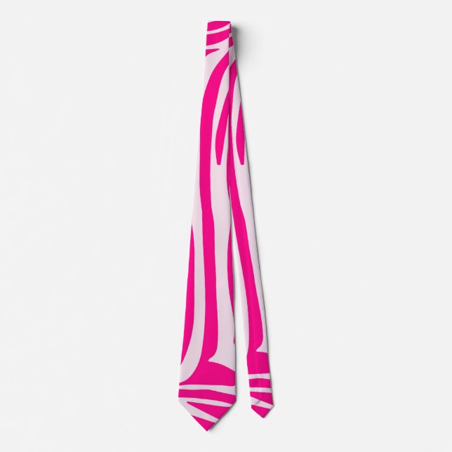 Pink zebra print tie (Front)