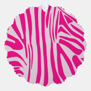 Pink zebra print tree decoration card