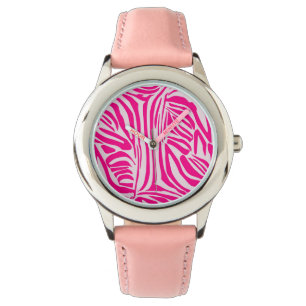 Pink zebra print watch