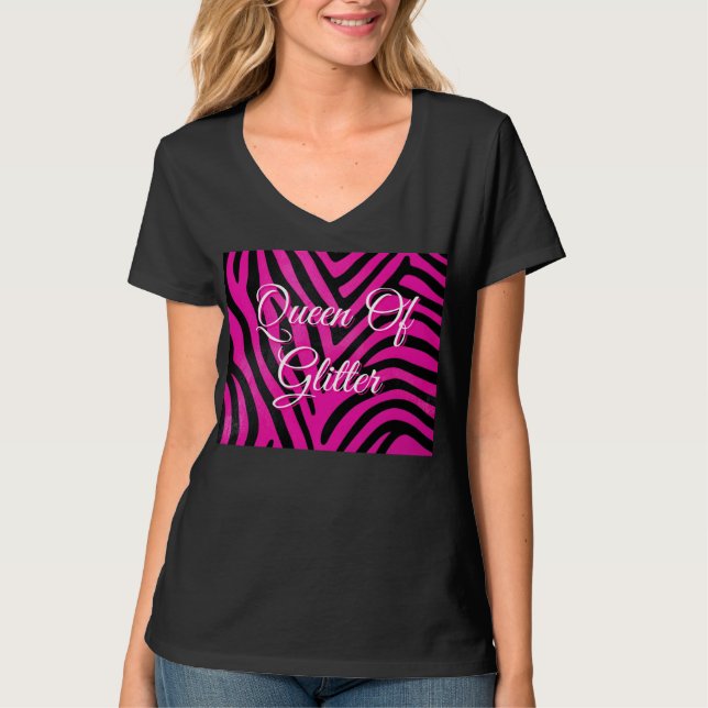 Pink Zebra Print  Women's T shirt (Front)