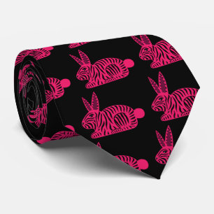 Pink Zebra Rabbit Tie