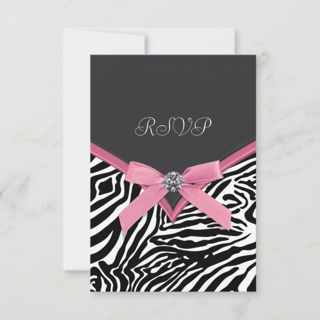 Pink Zebra RSVP Cards (Front)