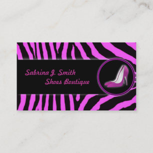Pink Zebra Shoes Boutique Business Card