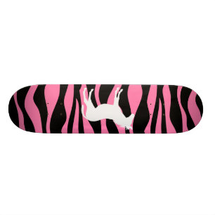 Pink Zebra Skateboard