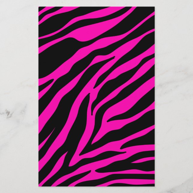 pink zebra stationery (Front)