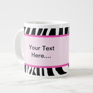 Pink Zebra Stripe 20oz Jumbo Coffee Mug