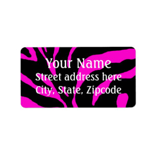 Pink Zebra Stripe Animal Print Label