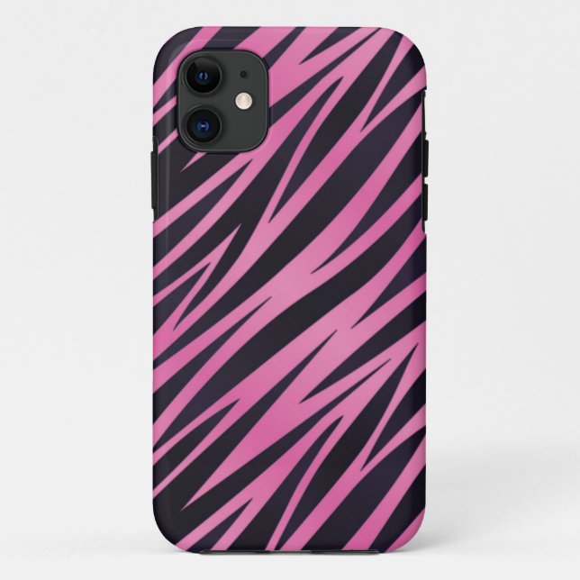 Pink Zebra Stripe Background Case-Mate iPhone Case (Back)