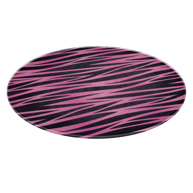 Pink Zebra Stripe Background Cutting Board (Corner)