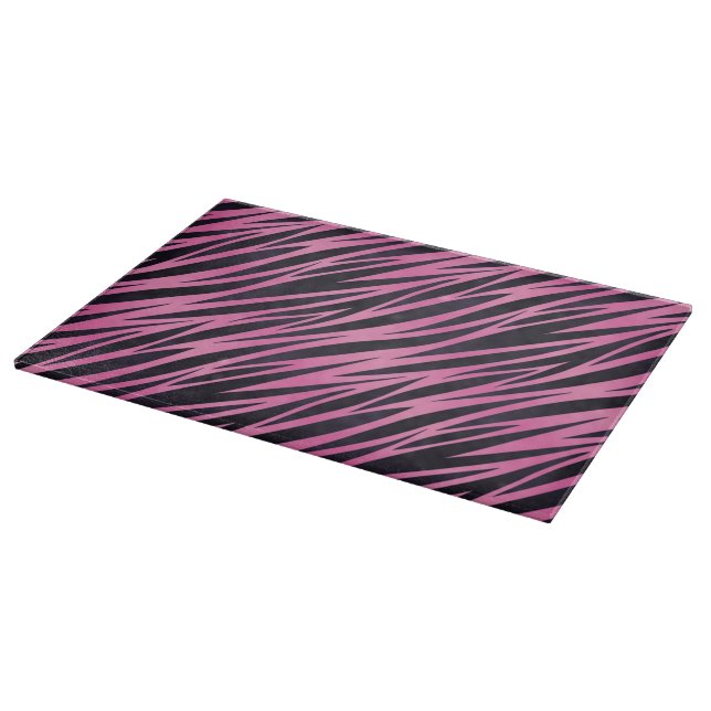 Pink Zebra Stripe Background Cutting Board (Corner)