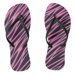 Pink Zebra Stripe Background Jandals