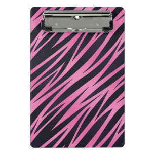 Pink Zebra Stripe Background Mini Clipboard