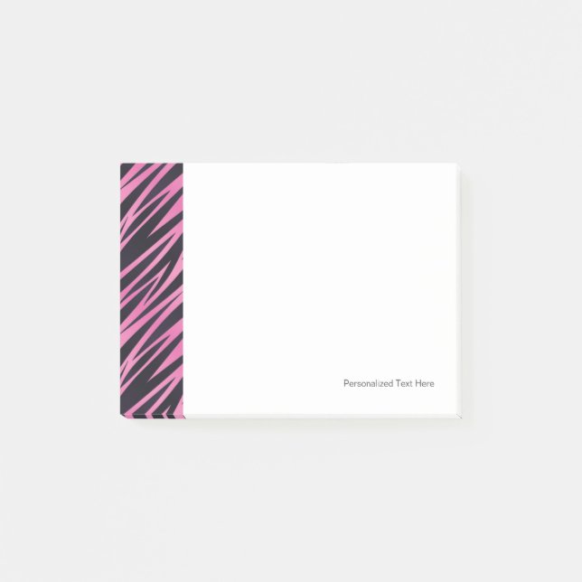 Pink Zebra Stripe Background Post-it Notes (Front)