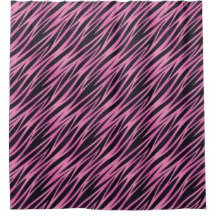 Pink Zebra Stripe Background Shower Curtain