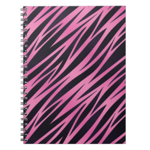 Pink Zebra Stripe Background Spiral Notebook