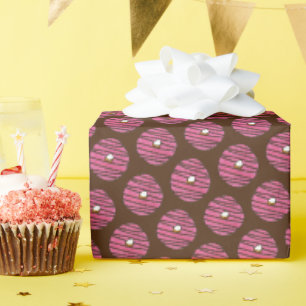 Pink Zebra Stripe Doughnut Doughnut Doughnuts Junk Wrapping Paper