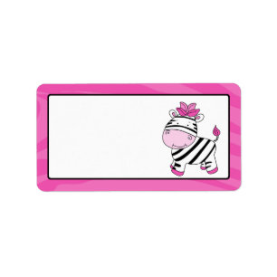 Pink Zebra Stripe Gift Tag Label