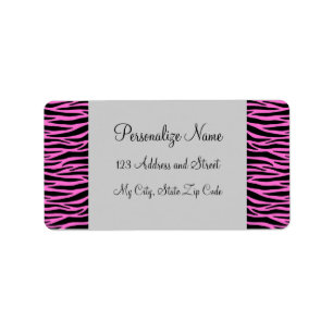 Pink Zebra Stripes Labels