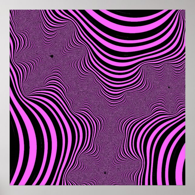Pink Zebra Stripes Poster (Front)