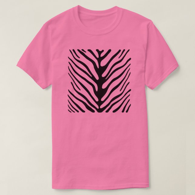 Pink Zebra Stripes T-Shirt (Design Front)