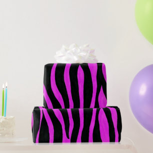 Pink Zebra Stripes Wrapping Paper