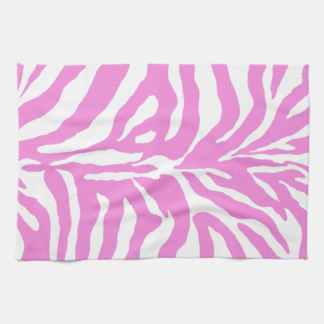 Pink zebra tea towel (Horizontal)