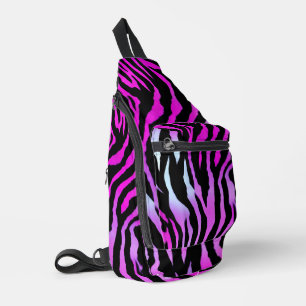 Pink Zebra Tiger Stripe Wild Animal skin pattern Sling Bag