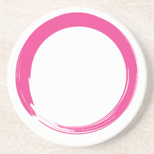 Pink Zen Symbol / Enso Circle Coaster