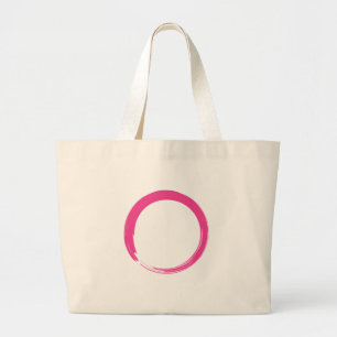 Pink Zen Symbol / Enso Circle Large Tote Bag