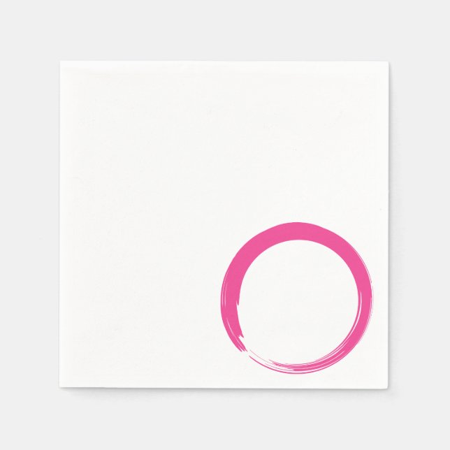Pink Zen Symbol / Enso Circle Napkin (Front)