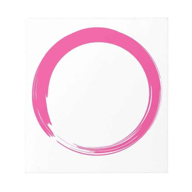 Pink Zen Symbol / Enso Circle Notepad (Front)