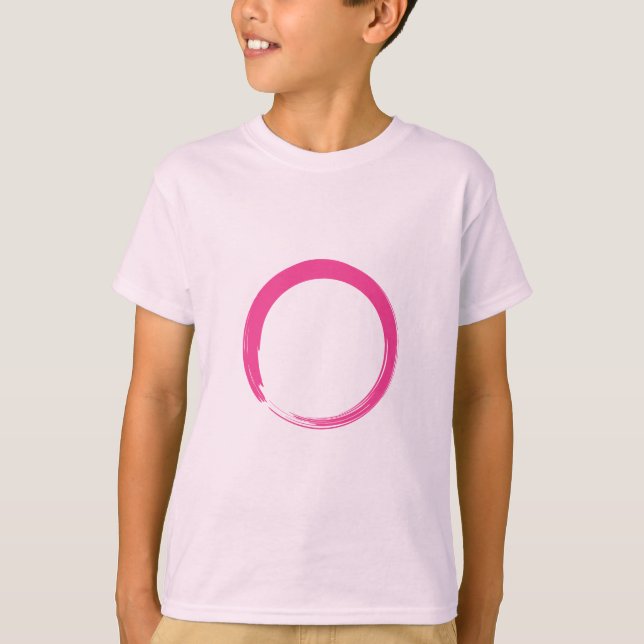 Pink Zen Symbol / Enso Circle T-Shirt (Front)