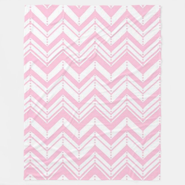 Pink Zig Zag Fleece Blanket (Front)