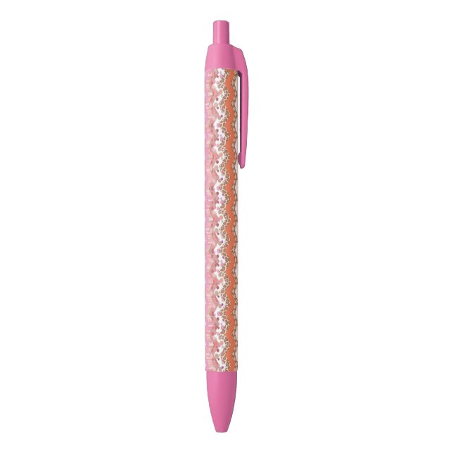 Pink zigzag background black ink pen (Bottom (Vertical))