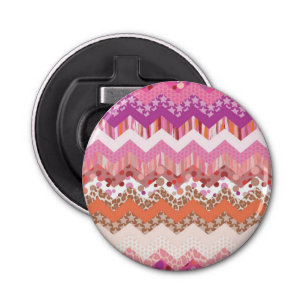 Pink zigzag background bottle opener