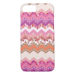 Pink zigzag background Case-Mate iPhone case