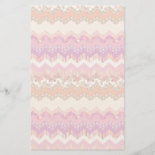 Pink zigzag background stationery