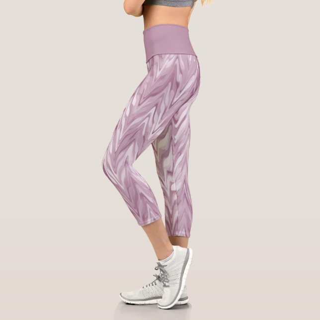 Pink Zigzag Capri Leggings (Left)