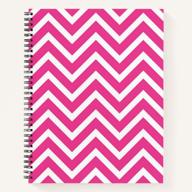 Pink Zigzag Chevron Pattern Notebook (Front)