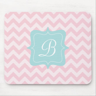 Pink Zigzag Monogram Mouse Pad